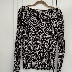 Zebra Print Long Sleeve Top